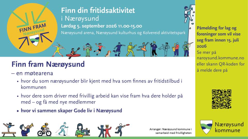 Lenke til artikkel: Husk å melde dere på Finn Fram Nærøysund 