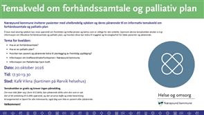 Lenke til artikkel: Inviterer til temakveld om forhåndssamtale og palliativ plan.